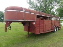 1990 WW 20' Gooseneck Stock Trailer, s/n 11WGS202XLW167040: T/A