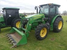 2016 John Deere 5100E MFWD Tractor, s/n 1LV5100EKGG400147: C/A, Heat, JD 55