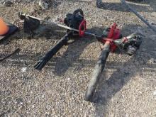 Lot containing Hyper Tough Weed Trimmer and (2) Craftsman 25cc Leaf Blowers