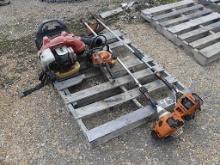 Lot containing (2) Stihl Weed Trimers, Husqvarna Leaf Blower and Stihl Hedg