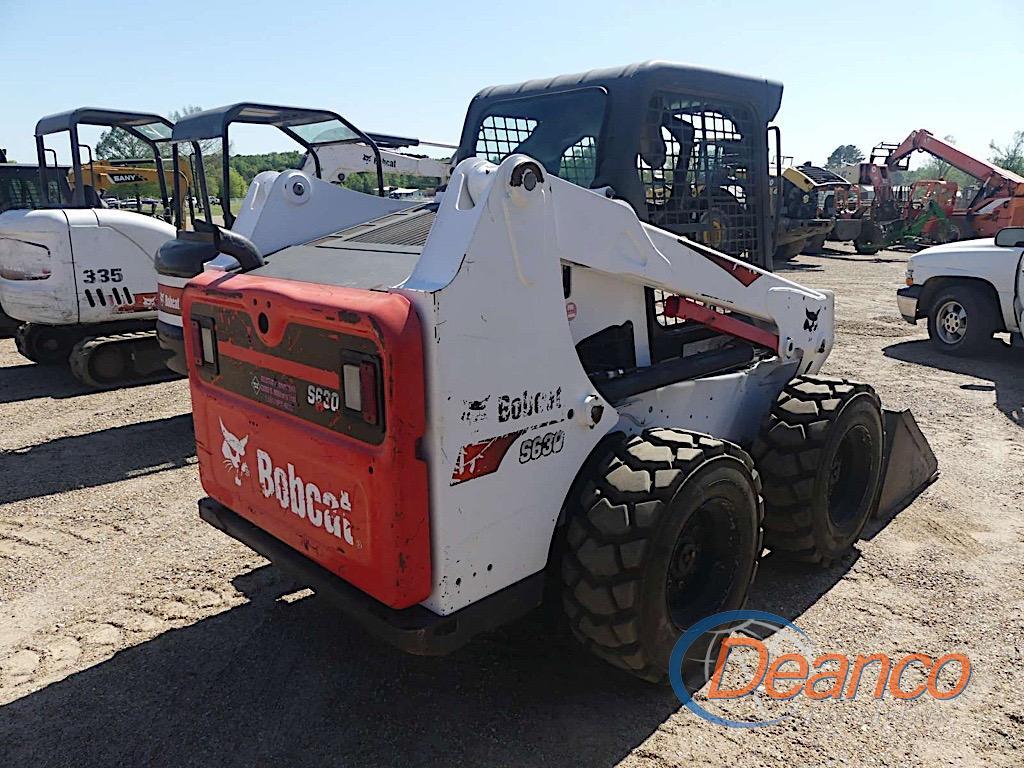 2019 Bobcat S630 Skid Steer, s/n AHGL14479: Canopy, High Flow, Rubber-tired
