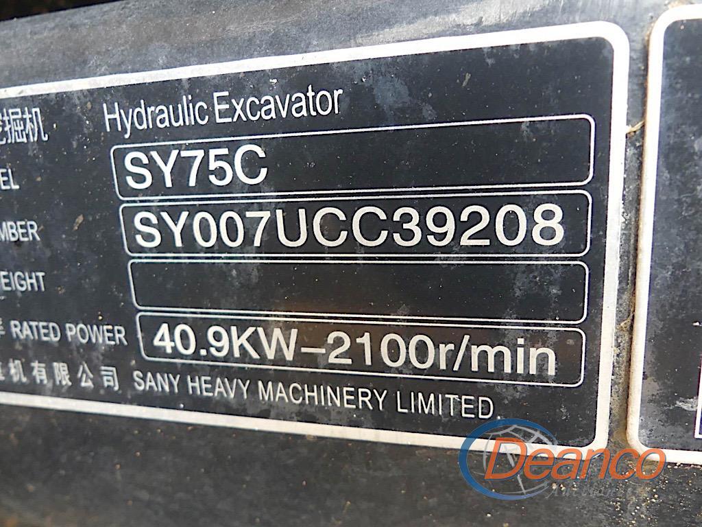 2022 Sany SY75C-PRO Midi Excavator, s/n UCC39208: C/A, 700 hrs