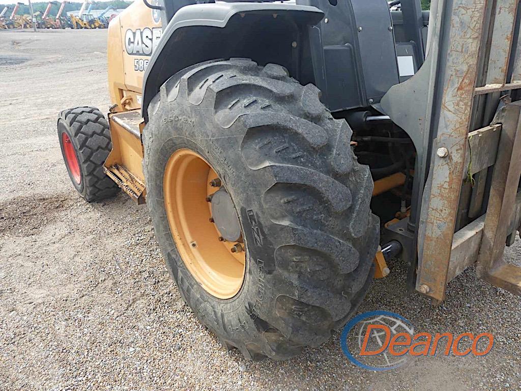 Case 586H Rough-terrain Forklift, s/n HTGC738165: Canopy, Diesel, 48" Forks