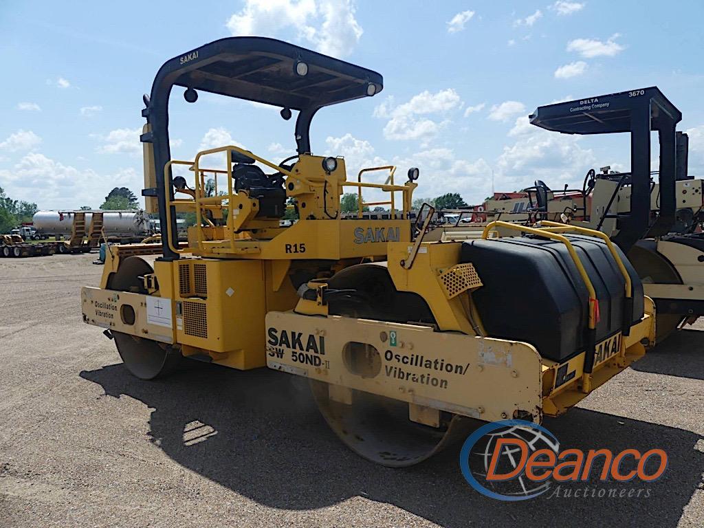 Sakai SW850ND-II Tandem Drum Roller, s/n 50171C: Canopy, Vibratory, Water S