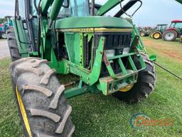 John Deere 6400 MFWD Tractor, s/n 170699: C/A, JD 640 Loader