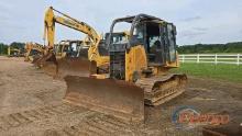 John Deere 550K LGP Dozer, s/n 302244: C/A, Forestry Cage, Sweeps, 6-way Blade, Meter Shows 4869 hrs