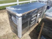 Unused 2025 7' Workbench: 10 Drawers, 2 Cabinets