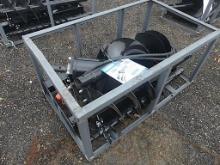Unused 2025 Mower King Auger for Skid Steer w/ 3 Bits