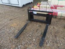 Set of Unused 2025 Mower King Forks for Skid Steer: Adjustable, Quick Attac