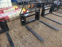 Set of Unused 2025 Mower King Forks for Skid Steer: Adjustable, Quick Attac