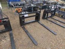 Set of Unused 2025 Mower King Forks for Skid Steer: Adjustable, Quick Attac