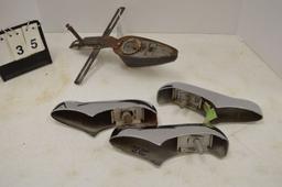 1939 Chevy License Plate Light Complete & 1949 Chevy Bumper Guards 3 Each,