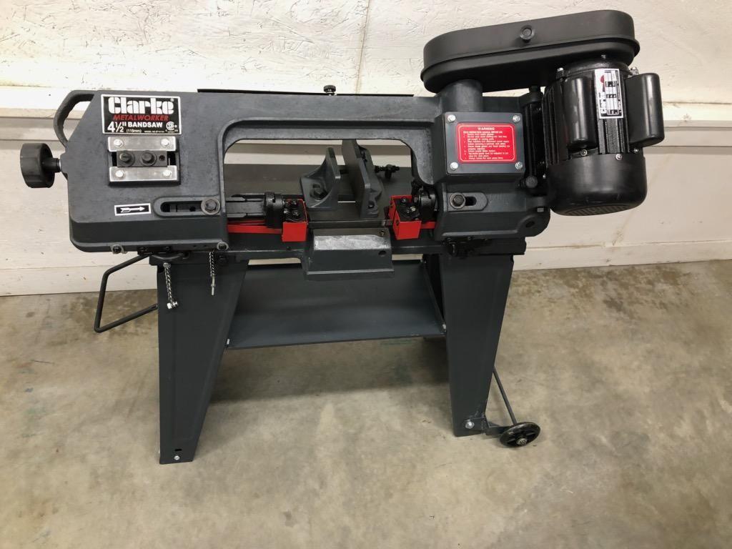 Clarke  4 1/2" Metal Work Band Saw (NEW) 120 Volt, 4 Speed, Mdl BT1015A, Ho