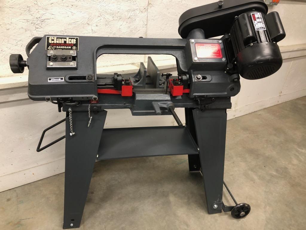 Clarke  4 1/2" Metal Work Band Saw (NEW) 120 Volt, 4 Speed, Mdl BT1015A, Ho