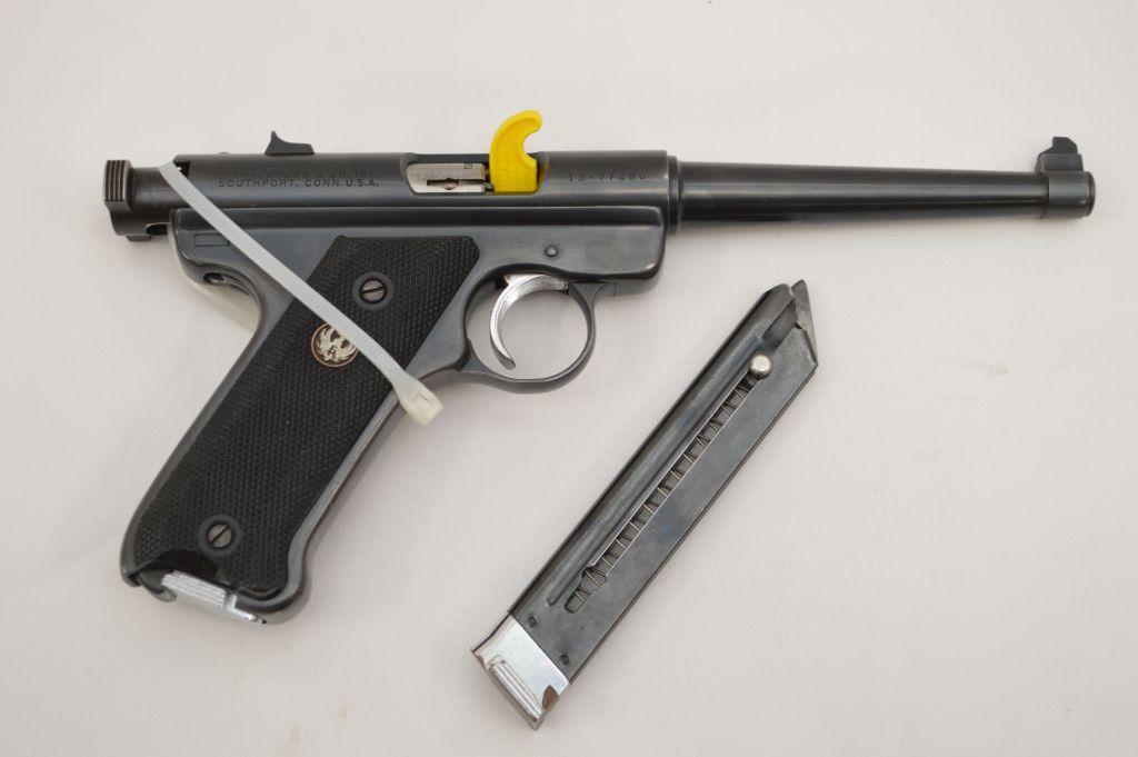 Ruger Mark I, 2 Clips, 6 BBL SAN, MFg 1976, 22LR SN# 13-77286