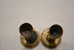 Pair of Brass Shells - Made into Candle Holders - Trench Art