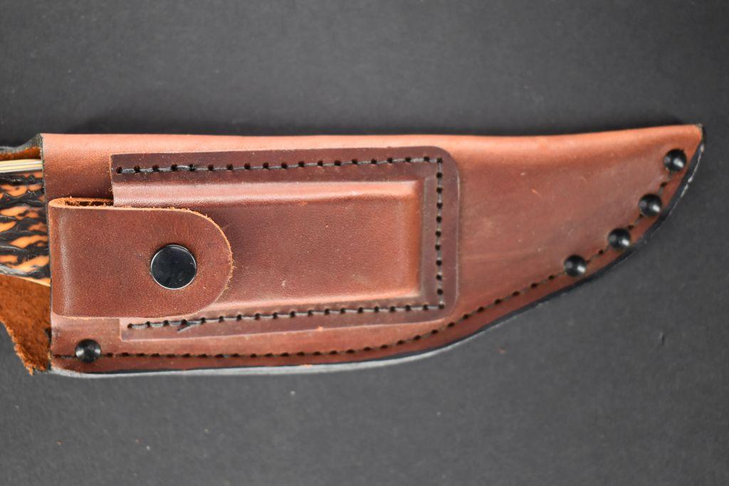 Remington R-6 Skinner Fixed Blade with Sheath and Sharpening Stone, Imitati