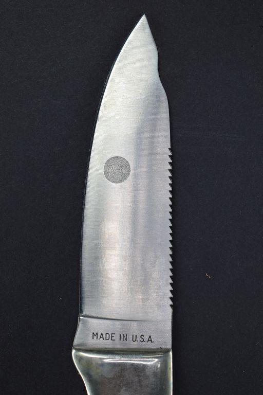 Remington R-6 Skinner Fixed Blade with Sheath and Sharpening Stone, Imitati