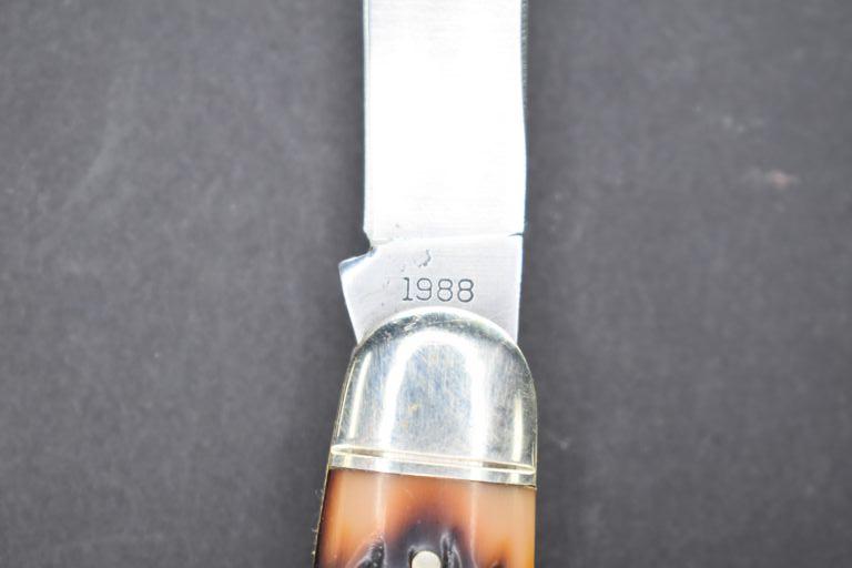 Remington R4466 Muskrat Bullet Knife, 2 Blades, Imitation Stag Handles, Wit