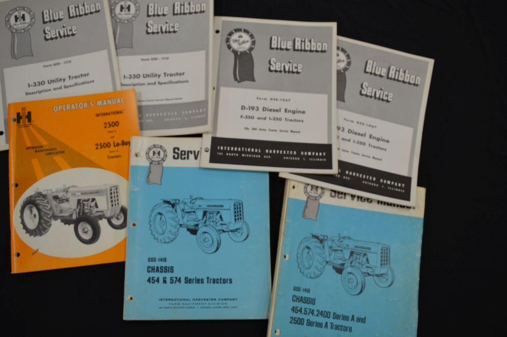 Group of 7 Books For IH Utility Tractors Including, Blue Ribbon D193 Diesel