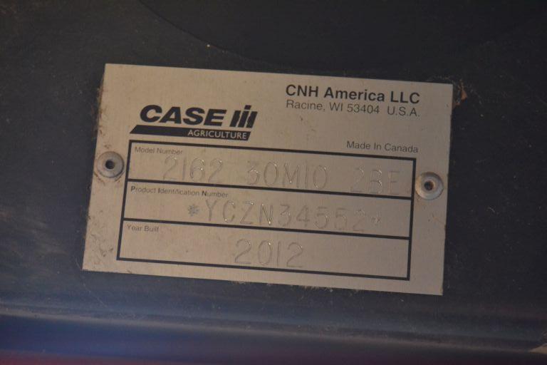 2012 Case IH 2162 Draper Head, 30', Single Knife, 5 Bat Plastic Fingers, Ro