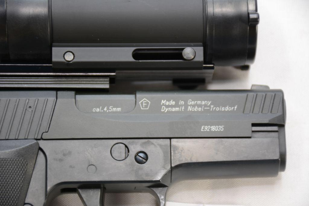 RWS Germin Sig 225/P6 CO2 Pellet Pistol, .177cal with BSA red dot sight, used excellent condition