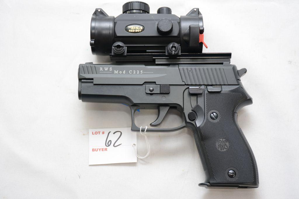 RWS Germin Sig 225/P6 CO2 Pellet Pistol, .177cal with BSA red dot sight, used excellent condition