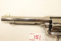 Colt Single Action Army 5.5" Nickel, .45 Long Colt Revolver, Stag Grips, Slight used-excellent condi