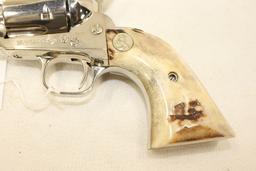 Colt Single Action Army 5.5" Nickel, .45 Long Colt Revolver, Stag Grips, Slight used-excellent condi