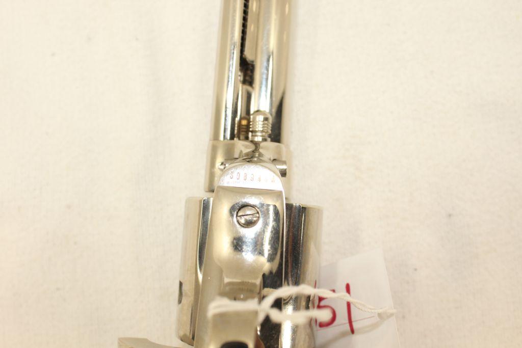 Colt Single Action Army 5.5" Nickel, .45 Long Colt Revolver, Stag Grips, Slight used-excellent condi