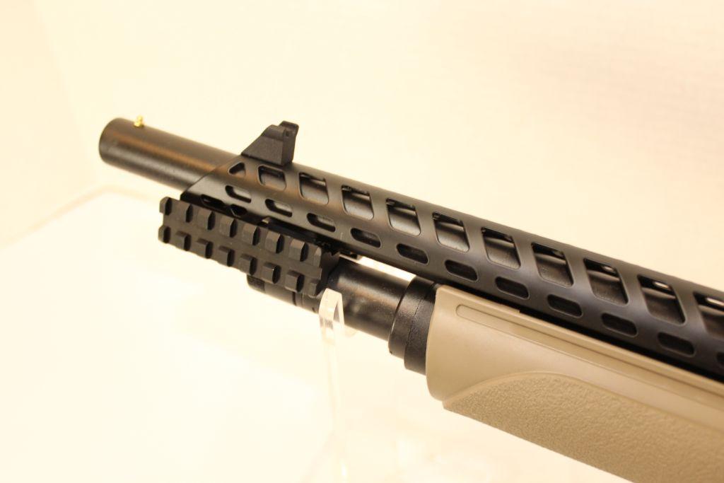 Mossberg Model 500, 12 gauge pump, collapsible stock, Talon F/E, 18.5" Barrel, matte with heath shie