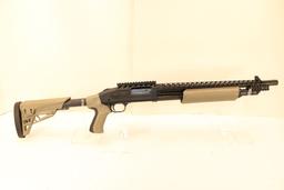 Mossberg Model 500, 12 gauge pump, collapsible stock, Talon F/E, 18.5" Barrel, matte with heath shie