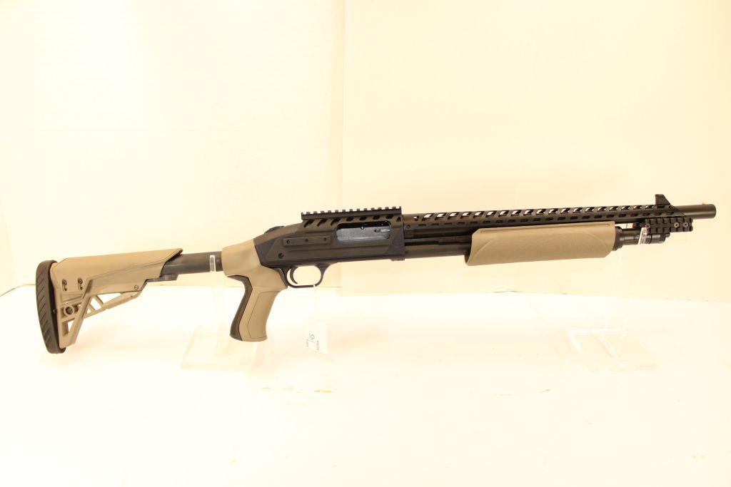 Mossberg Model 500, 12 gauge pump, collapsible stock, Talon F/E, 18.5" Barrel, matte with heath shie