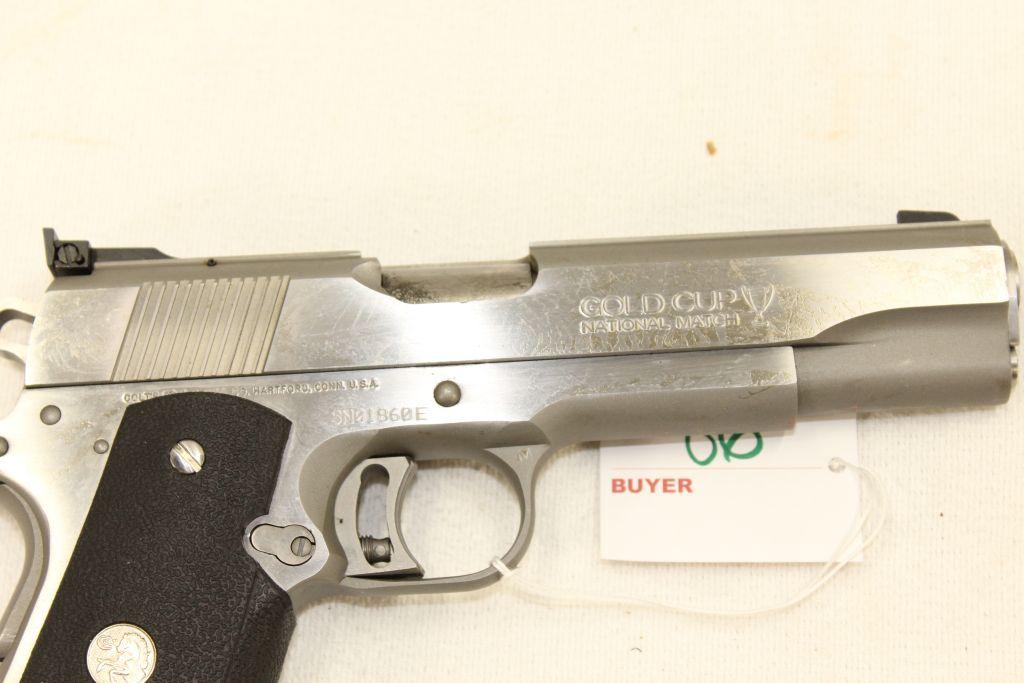 Colt MK IV 580, 45ACP, National Match Gold Cup, Stainless, in original case, sn SN01860E