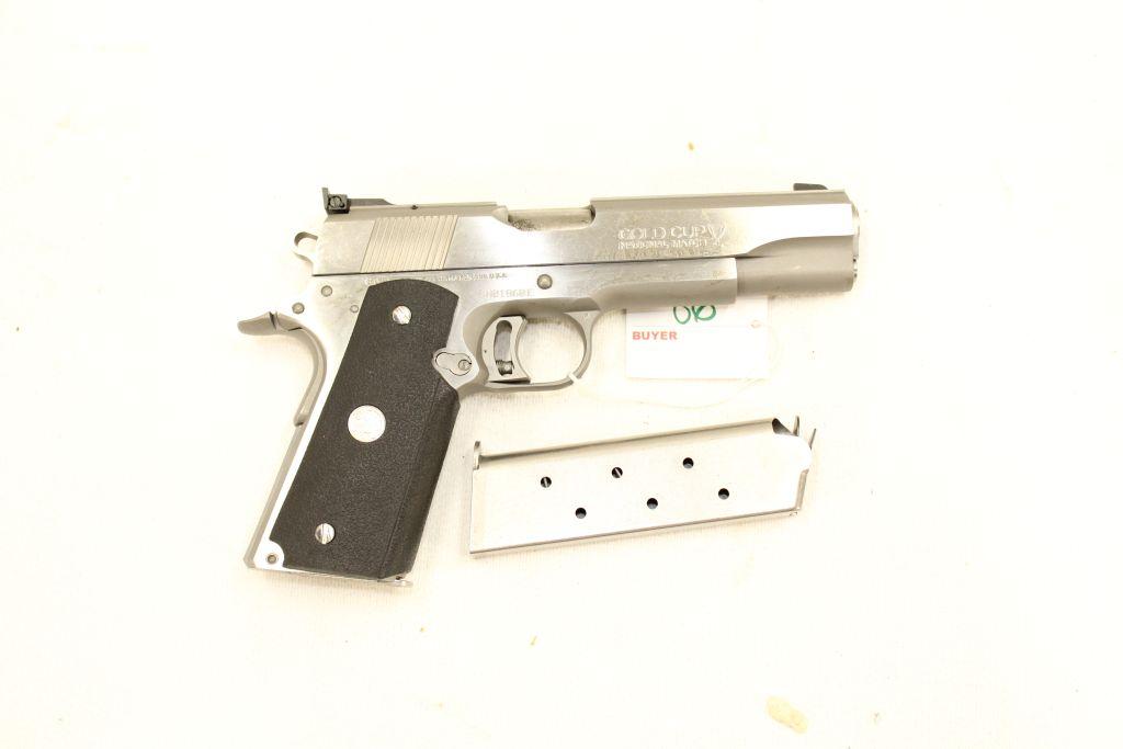 Colt MK IV 580, 45ACP, National Match Gold Cup, Stainless, in original case, sn SN01860E