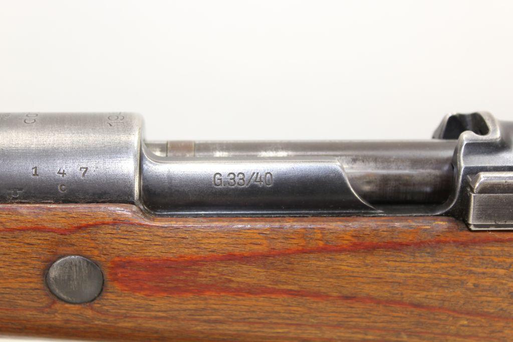 German Gewehr G33/40 Mod, dot, Mountain Rifle, Bolt action rifle 7.92mm caliber Kurz with leather sl