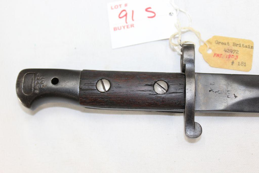 British Pattern 1903 Blade Bayonet - No Scabbard