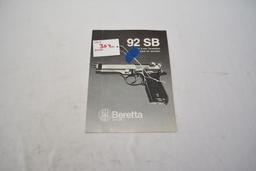 Beretta 92 SB cal. 9mm Parabellum instruction manual