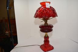 Moon and Stars Side Lamp With Shade and Chimney, Electric
