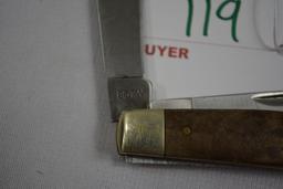 Schrade Old timer, wood handle, 3 blade pocket knife, #80TW, 2 1/2" blade