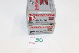 Winchester 45 Auto 185 Gr. Silver Tip Hollow Point; 2 Boxes 20 Rds/Box