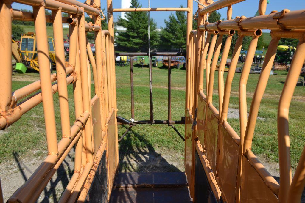 Foremost 150 Model Squeeze Chute, Head Gate, Model 30 Head Gate, Palpation Cage, Good Paint, Stored
