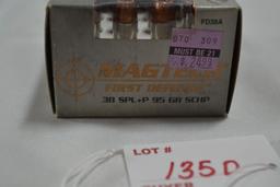 Magtech First Defense 38 SPL +P 95 gr. SCHP Centerfire Cartridges; 20 Rds.