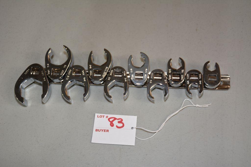 SK 10-Piece Standard 3/8" to 1" 3/8" Drive Crowfoot Set; Like New