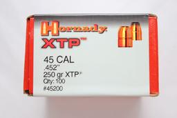 Hornaday XTP .45 Cal. .452 250 Gr. XTP Bullets; 100 Rds.
