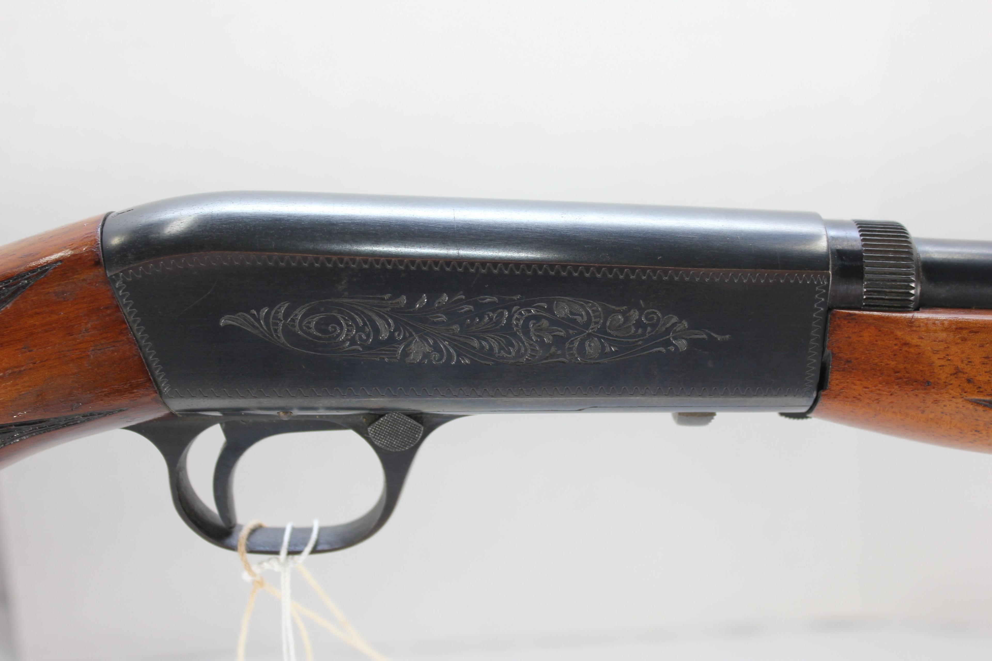 Browning A-22 .22 LR Rifle w/Engraved Receiver, Very Early Model w/Wheelsight; Soft Case; SN T3486