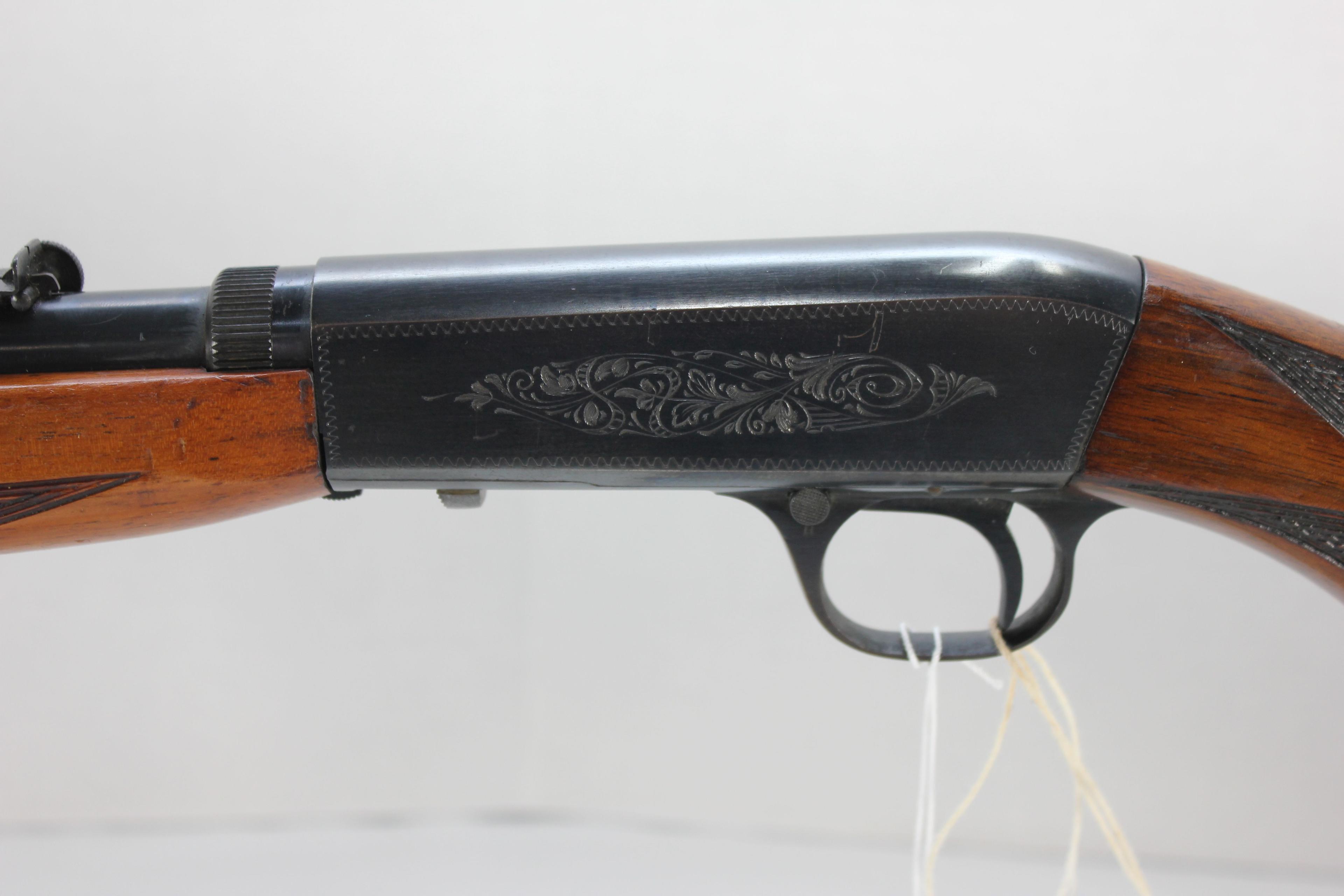 Browning A-22 .22 LR Rifle w/Engraved Receiver, Very Early Model w/Wheelsight; Soft Case; SN T3486