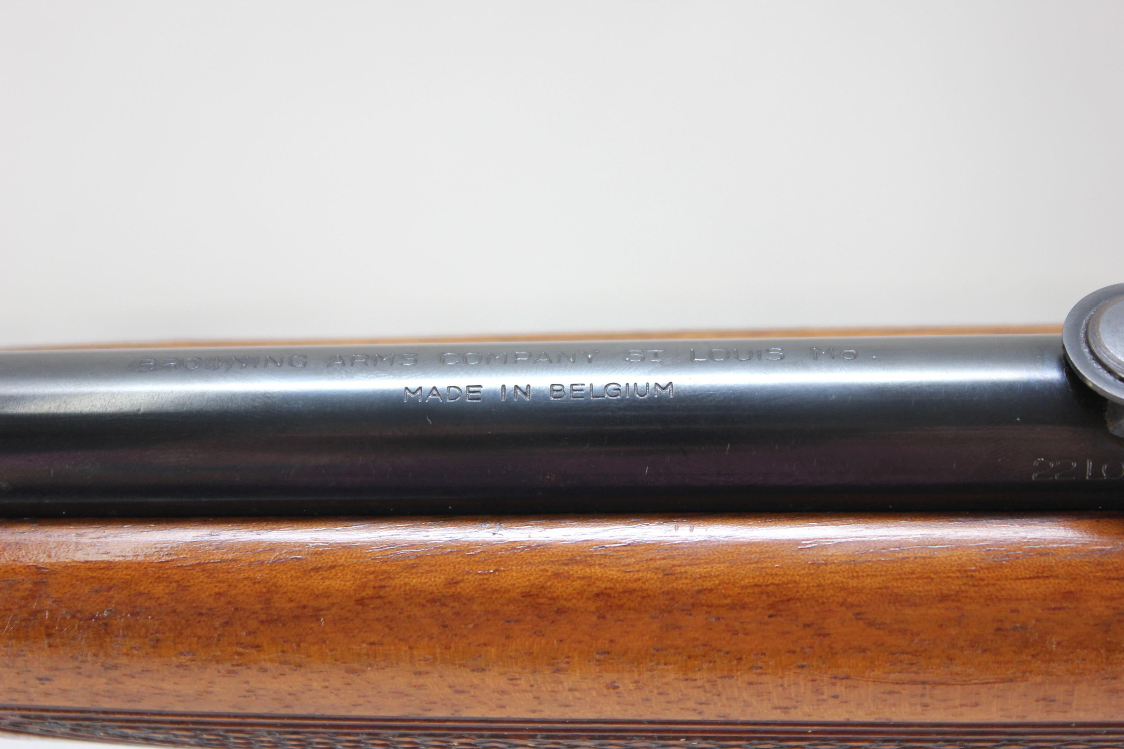 Browning A-22 .22 LR Rifle w/Engraved Receiver, Very Early Model w/Wheelsight; Soft Case; SN T3486