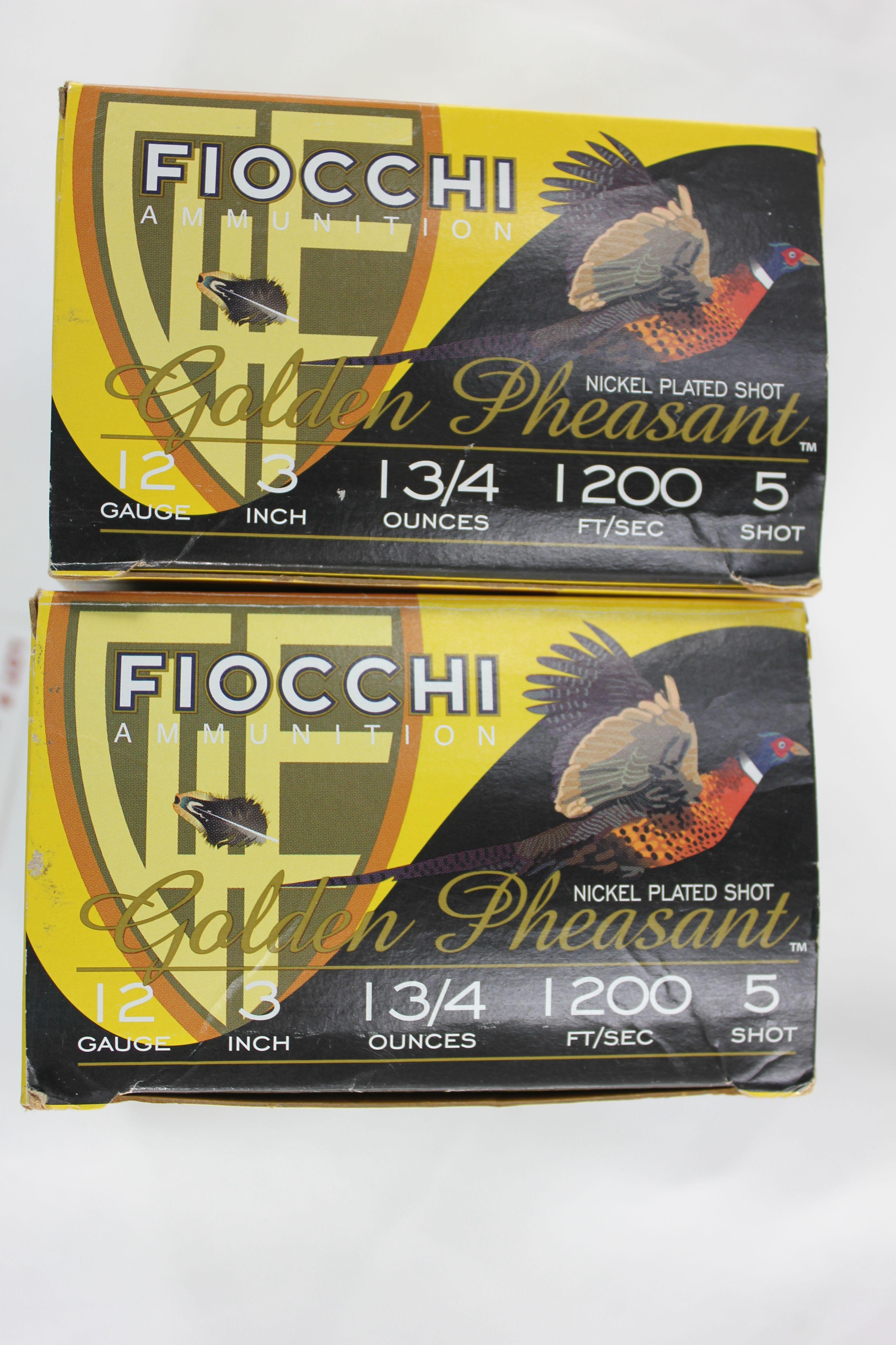 Fiocchi Golden Pheasant 12 Ga. 3" No. 5 Shot; 1 Full and 1 Partial Box; Approx. 45 Rds.