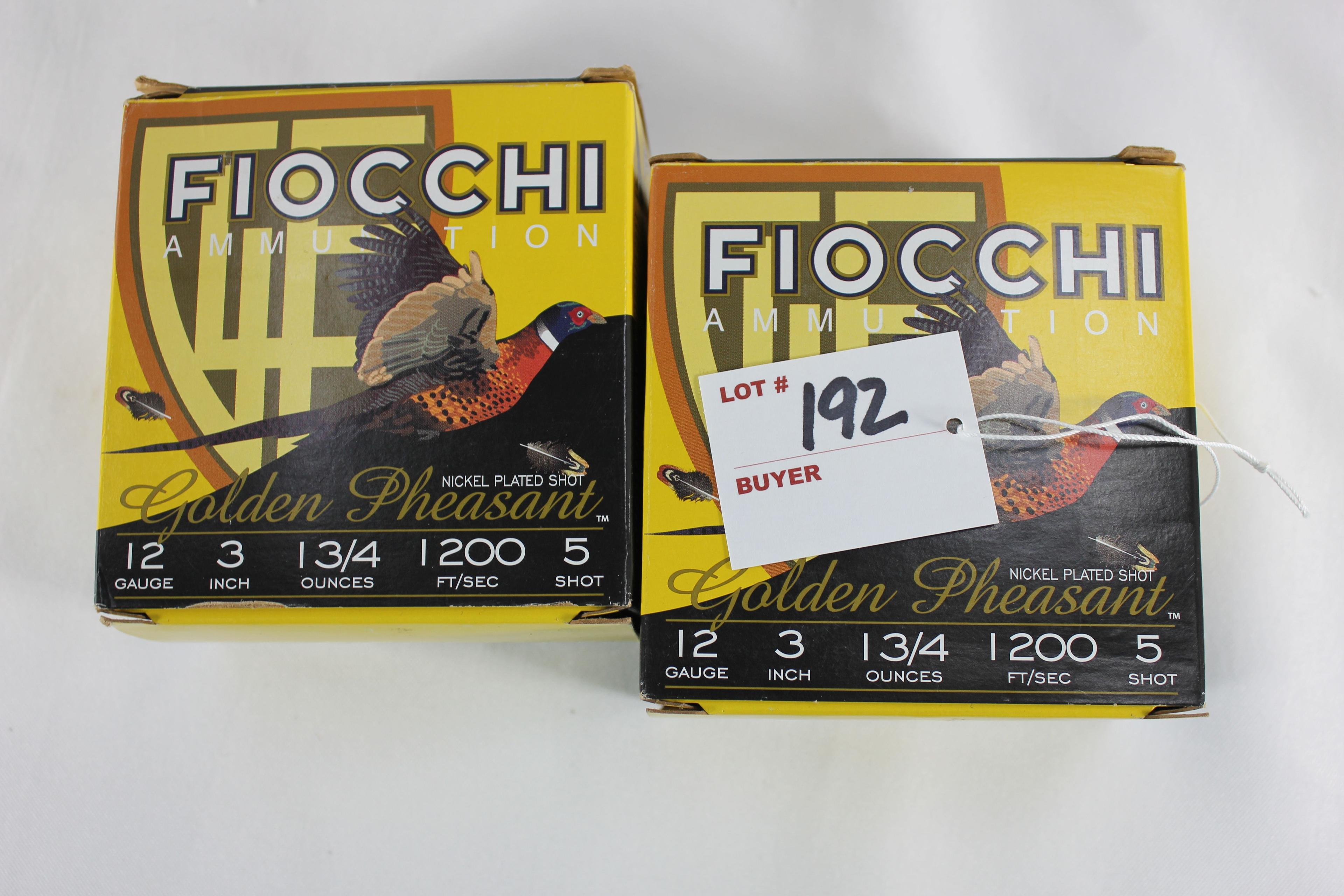 Fiocchi Golden Pheasant 12 Ga. 3" No. 5 Shot; 1 Full and 1 Partial Box; Approx. 45 Rds.